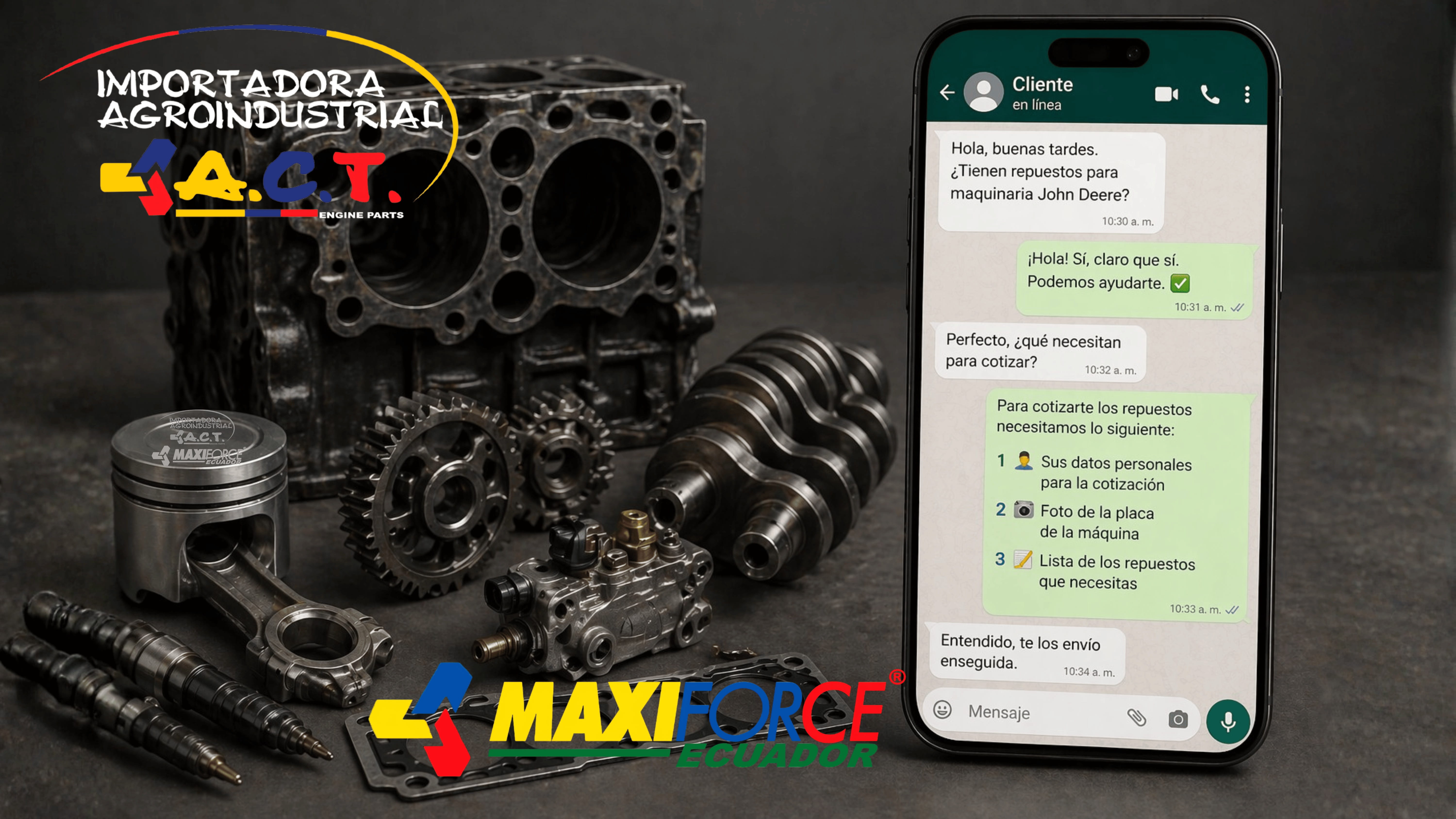 ¿Qué datos debes enviar por WhatsApp para cotizar un repuesto diésel más rápido?